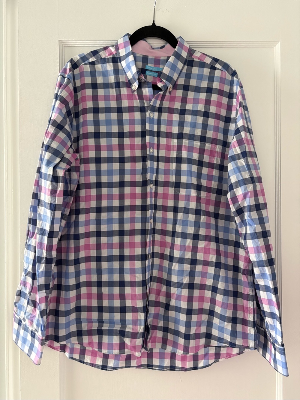 J McLaughlin Mens XL Long Sleeve Plaid Check Button Down Shirt Modern Fit